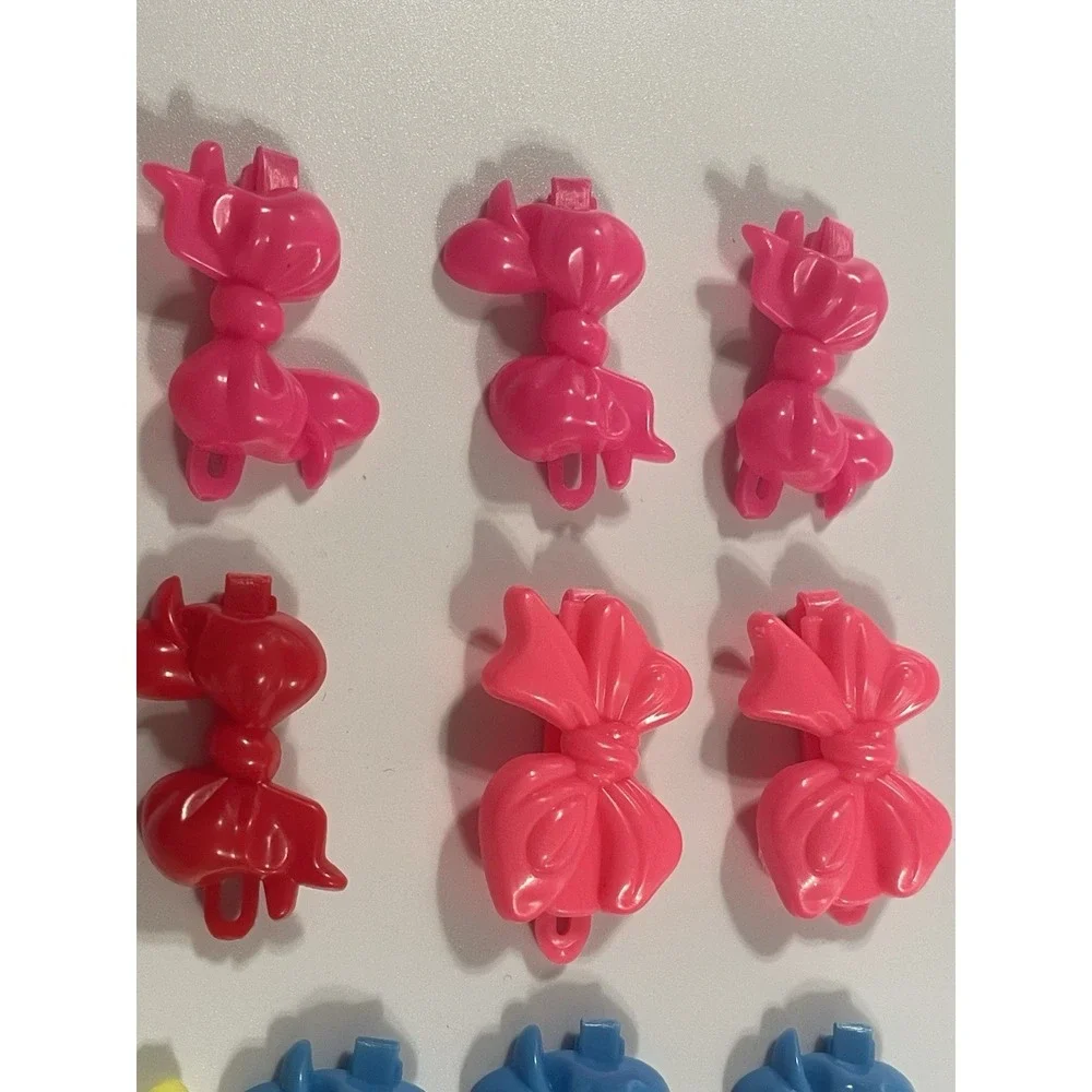 Vintage Girl's Hair Clip Bow Barette Lot Neon Bright Colors 80's 90's Y2K 2000's